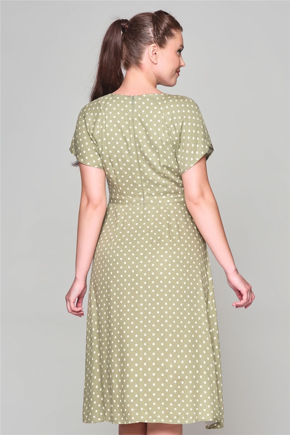 Cherylin Vintage Polka Flared Dress
