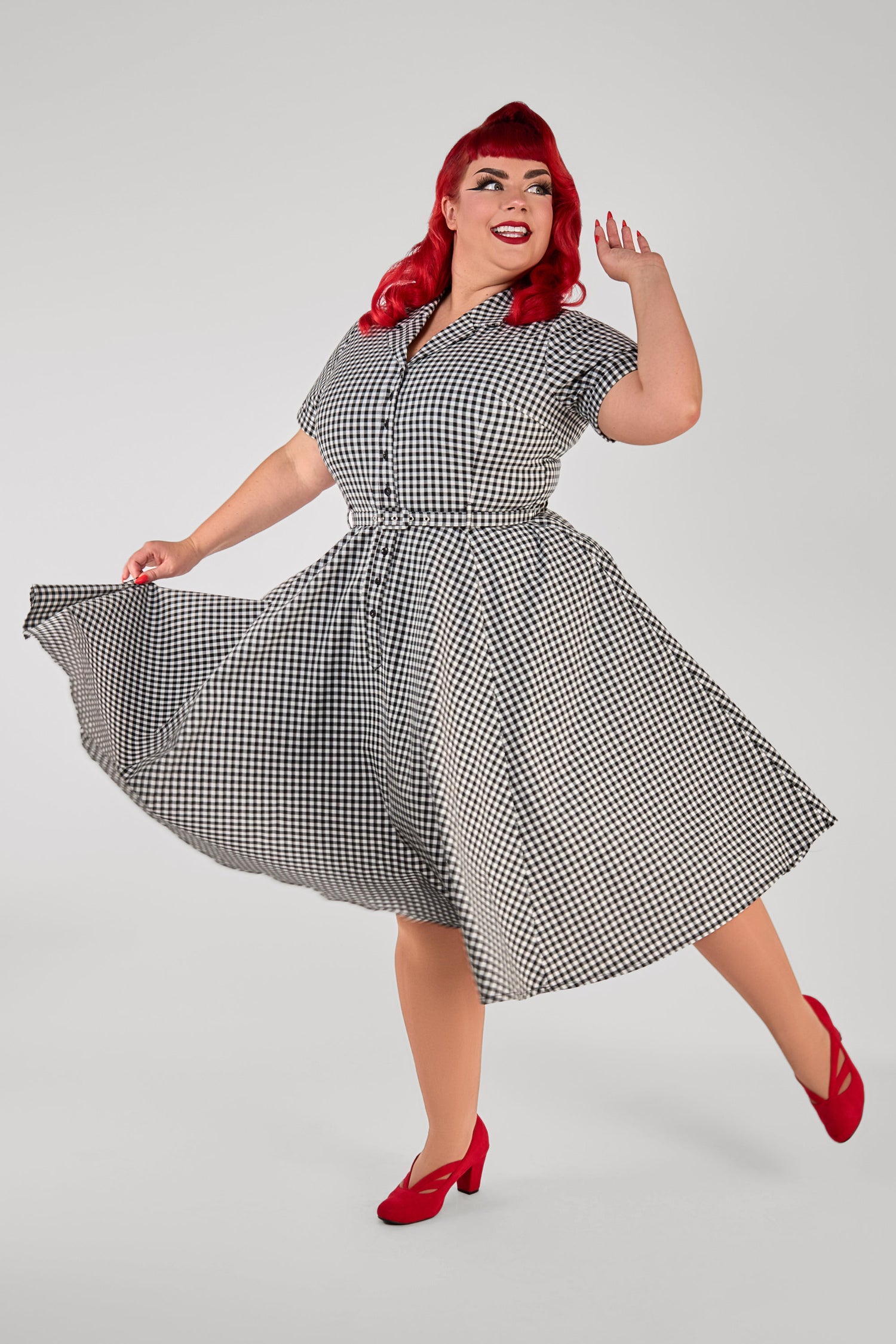 Caterina Gingham Swing Dress
