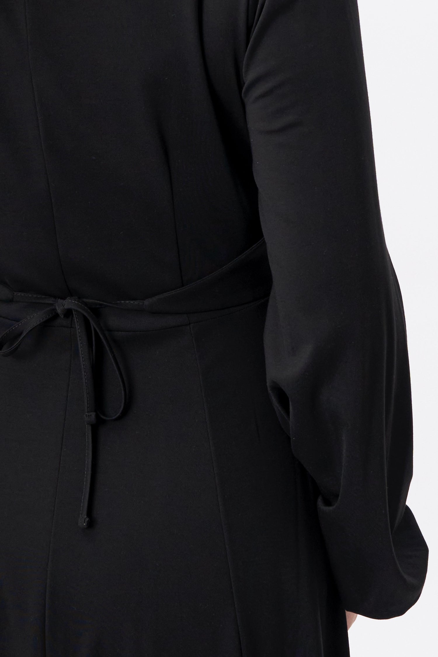 Leslie Black Balloon Sleeve Jersey Dress